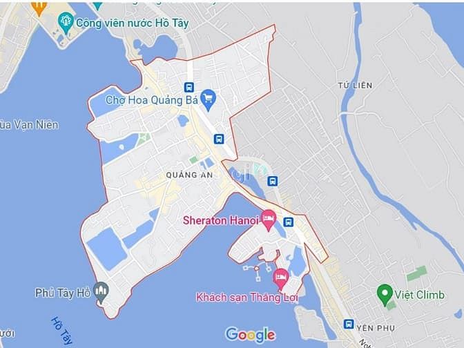 Bản đồ phường Quảng An Tây Hồ, Hà Nội