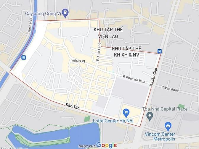 Bản đồ phường  Cống Vị