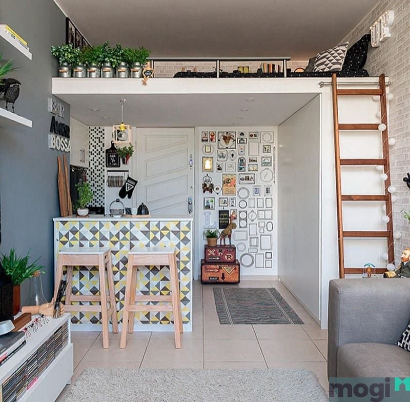 Phòng trọ gác lửng thiết kế đẹp mắt