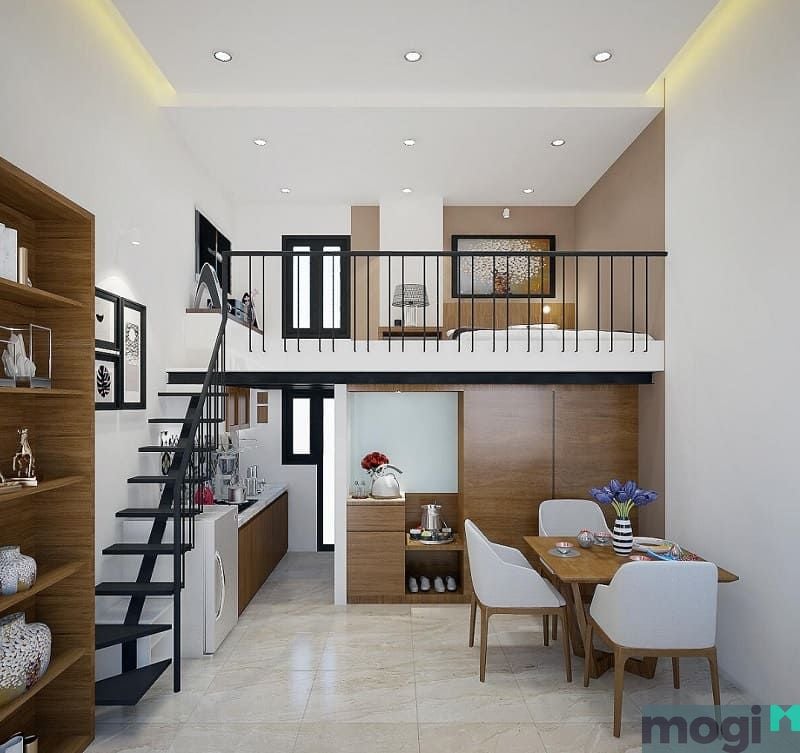 Phòng trọ gác lửng đẹp: mẫu 1.