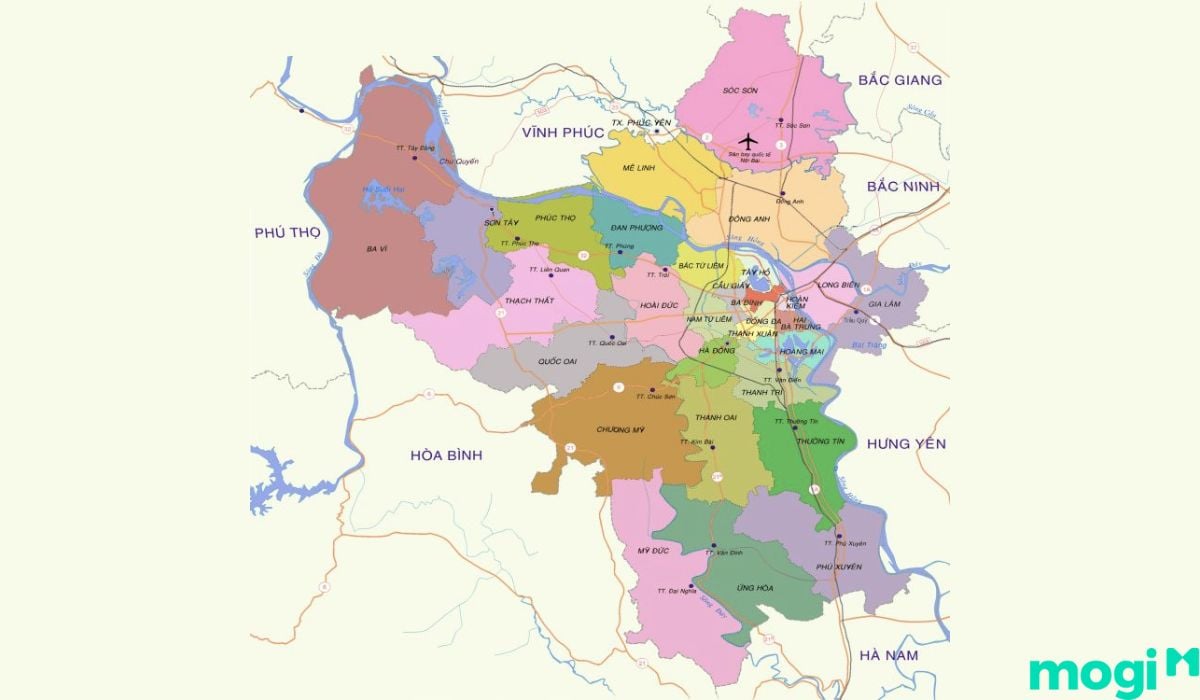 Đơn vị hành chính và diện tích Hà Nội