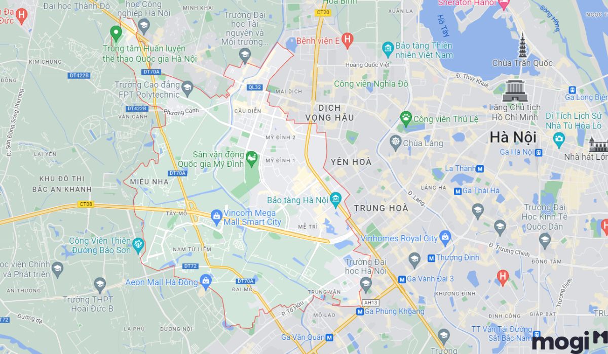 Diện tích quận Nam Từ Liêm