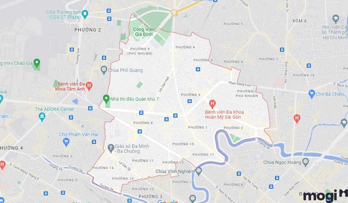 Bản đồ vị trí địa lý Quận Phú Nhuận