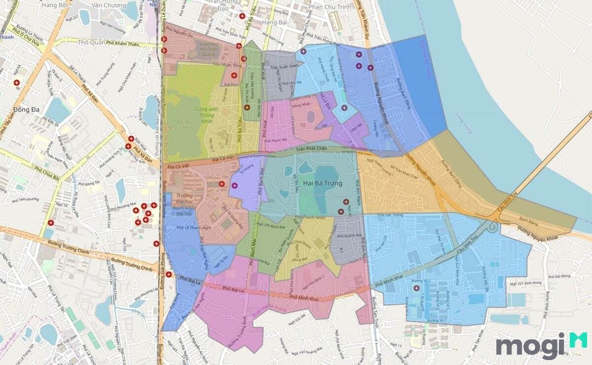 Vị trí quận Hai Bà Trưng